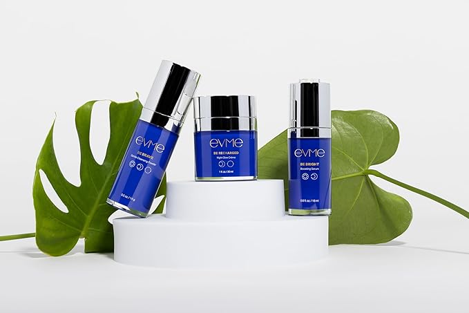 Evme Skincare Kit – Gentle Cleanser, Hydrating Serum & Night Cream – Nourishing for Sensitive Skin, Aiming for Sans-allergenic, Dermatologist-Tested, Fragrance-Free, Made in USA-Velvo Beauty