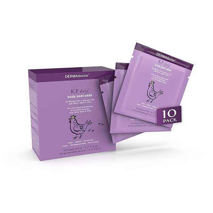 DERMAdoctor KP Bump Eraser Extra Strength Peel Pads – Exfoliating Body Treatment for Keratosis Pilaris, Body Acne & Rough Skin | AHA + BHA + PHA Formula | Dermatologist Developed-Velvo Beauty