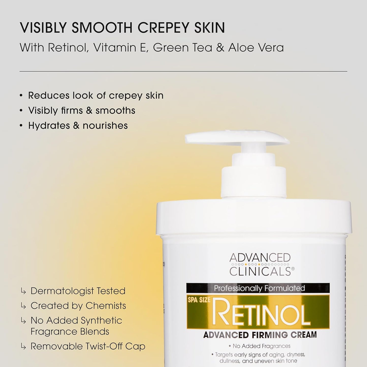 Advanced Clinicals Retinol Body Cream + Encapsulated Retinol Face Moisturizer 2pc Skincare Set For Women & Men To Reduce Appearance Of Wrinkles + Fine Lines & The Look Of Crepey Skin, 2pc Set-Velvo Beauty