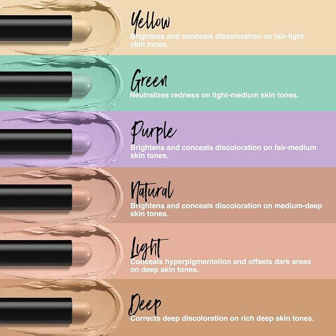 LANGMANNI Multi-Use Face Contour Stick,Highlighter & Concealer Stick, Combo Use For Correcting Color Balancing (#01+#02+#03+#04, 4 Count (Pack of 1))-Velvo Beauty