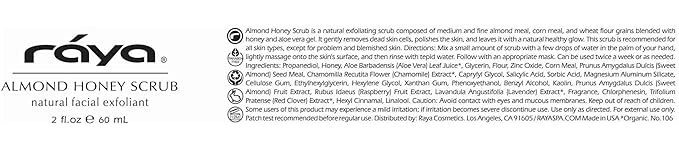 RAYA Almond Honey Facial Scrub (106) | Natural Exfoliating Facial Scrub for Non-Blemished Skin | Polishes, Softens, and Creates a Glowing Complexion-Velvo Beauty