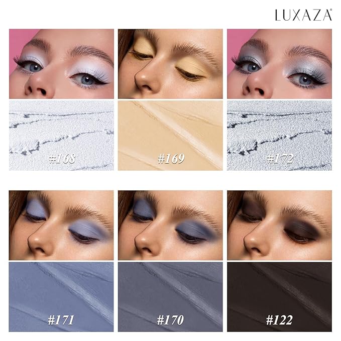 Blue Eyeshadow Stick Makeup 6PCS Set, Metallic Shimmer Matte Cream Eye Shadow Palette Eyeliner Brightener Pencil Crayon - Mermaidcore-Velvo Beauty