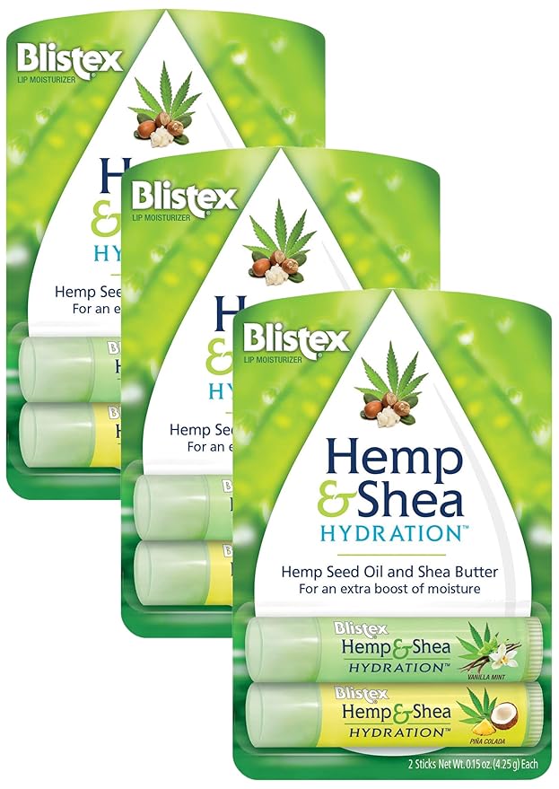 Blistex Hemp & Shea Hydration, 2 count (Pack of 3)-Velvo Beauty