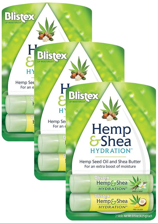Blistex Hemp & Shea Hydration, 2 count (Pack of 3)-Velvo Beauty