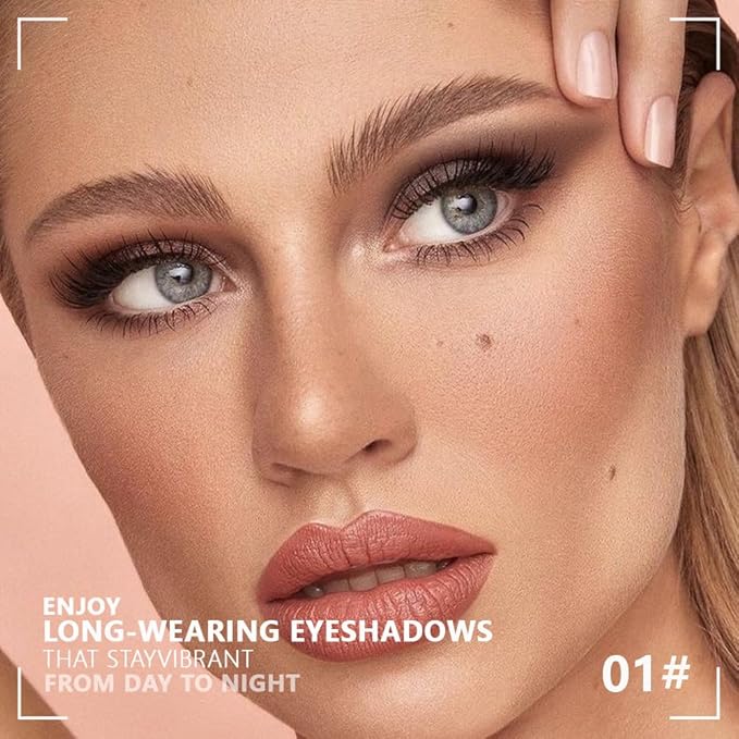 4 Colors Beige Nude Brown Pink Yellow Eye Shadow Powder Palette Makeup, Neutral Travel Matte Shimmer Creme QuadsEyeshadow Palette for Women Highly Pigmented Waterproof, paleta de sombras de ojos 01-Velvo Beauty