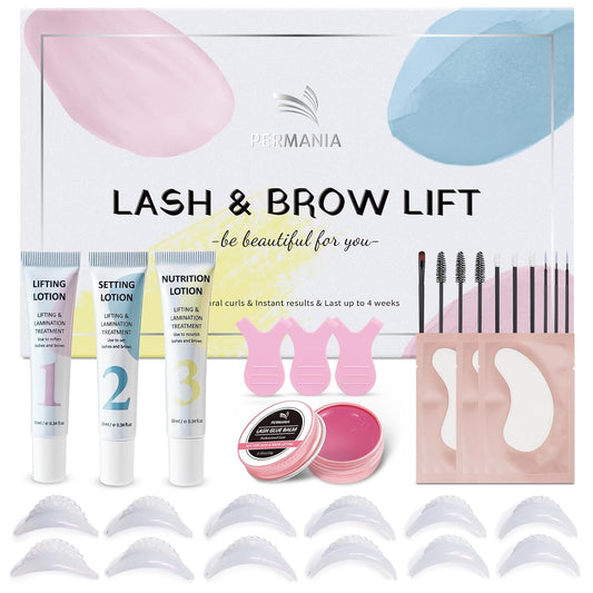 PERMANIA Korean Lash Lift Kit, Tube Design Easy to Apply Brow Lamination Kit for Natural Results Instant Lifting & Curling with Detailed Instruction-Velvo Beauty