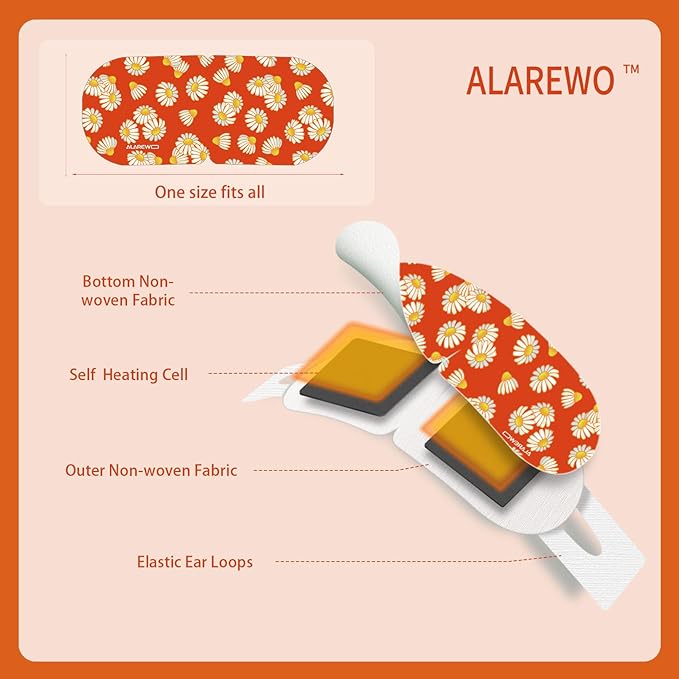 Steam Eye Mask Self Heating Moist Eye Compress Disposable SPA Warm Eye Mask 10 Packs for Dry Eyes, Eye Fatigue, Stress Relief, Soothing Headache Travel Trouble Sleeping (Chamomile)-Velvo Beauty