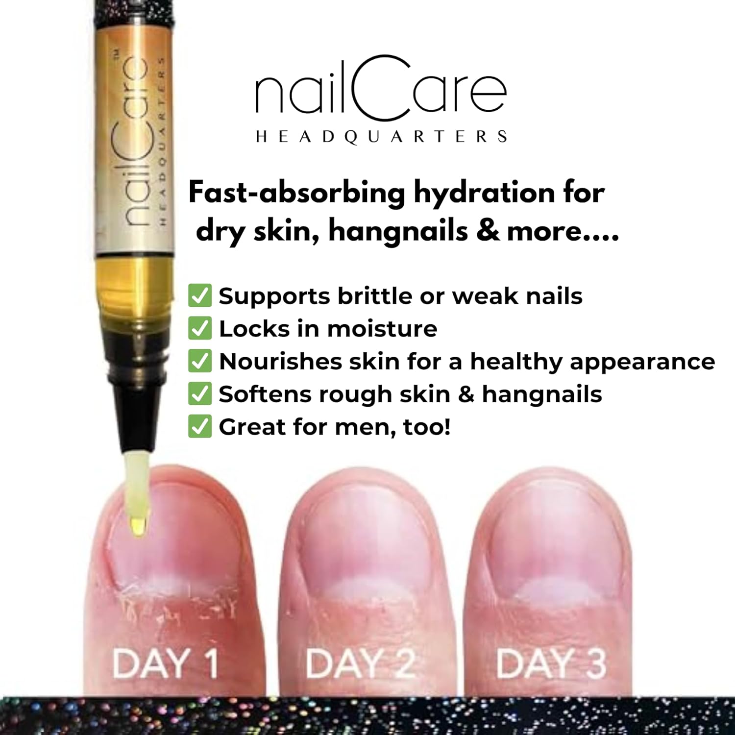 Nail Care Headquarters Simply Pure Cuticle Oil Pen for Nails - Nail Strengthener & Growth Serum for Damaged Nails, Hangnails w/Jojoba cuticle oil—Milk & Honey Fragrance-Velvo Beauty