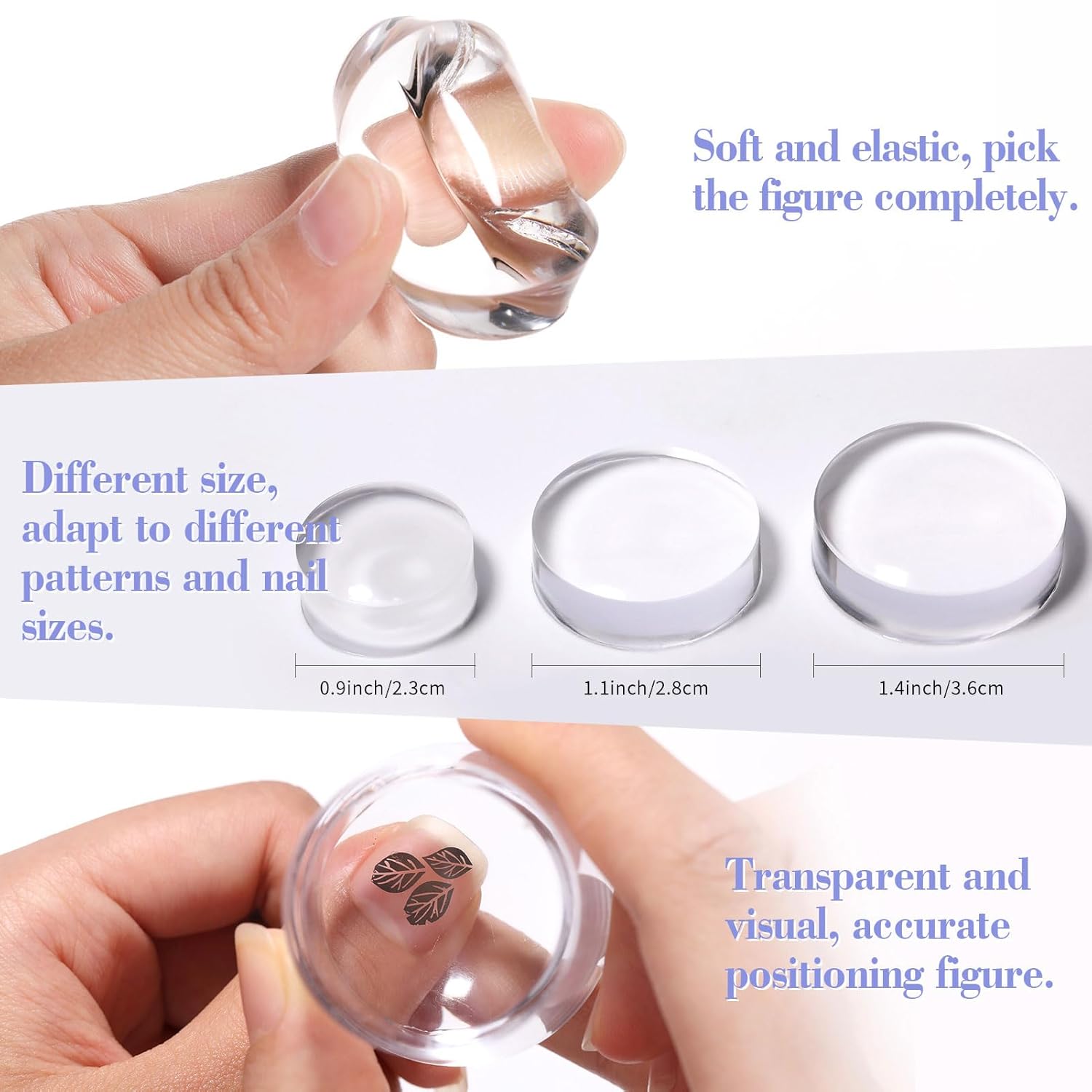 Born Pretty French Tip Nail Stamp, 6PCS Art Stamper With Scrapers, Silicone Stamping Long & Short Jelly Stamper Kit for French Manicure Home DIY Art Salon-Velvo Beauty