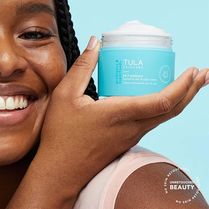 TULA Skin Care 24-7 Hydrating Day & Night Cream - Supersize, Anti-Aging Moisturizer for Face, Contains Watermelon & Blueberry Extract, 3.4 oz.-Velvo Beauty