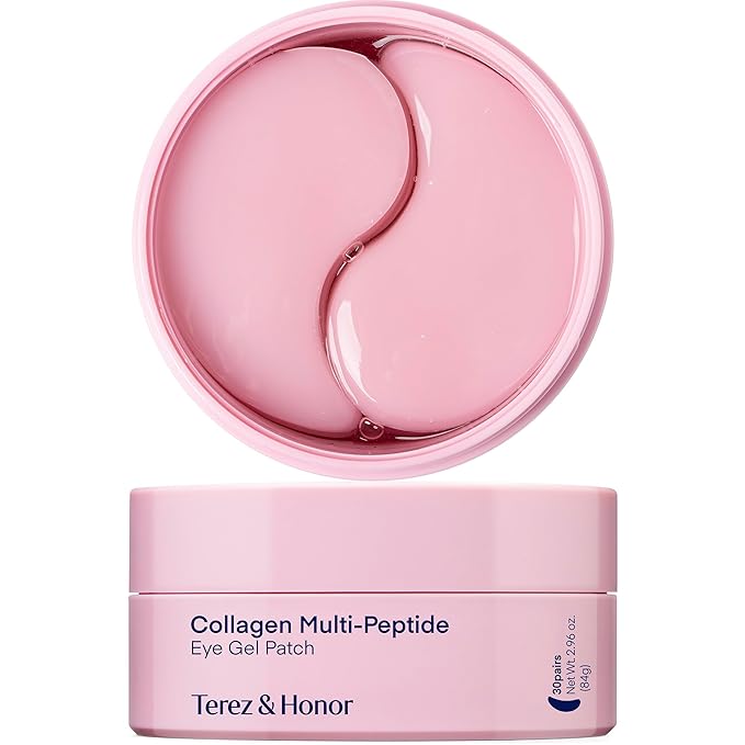 TEREZ & HONOR Peptide Collagen Under Eye Patches - 60 Korean Firming, Glowing & Hydrating Hydrogel Mask for Puffy Eyes, Dark Circles, Wrinkles, Fine Lines, Undereye Bags - Anti-Aging Eye Gel Pads-Velvo Beauty