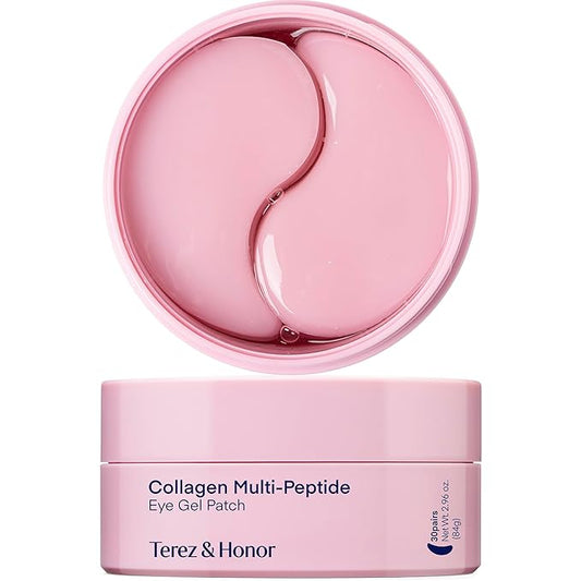 TEREZ & HONOR Peptide Collagen Under Eye Patches - 60 Korean Firming, Glowing & Hydrating Hydrogel Mask for Puffy Eyes, Dark Circles, Wrinkles, Fine Lines, Undereye Bags - Anti-Aging Eye Gel Pads-Velvo Beauty