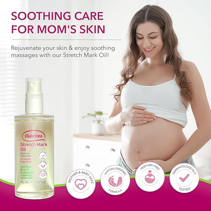 Stretch Mark Oil - Provides Optimal Skin Hydration and Nourishment, 3.3 FL. OZ. (100 ml)-Velvo Beauty