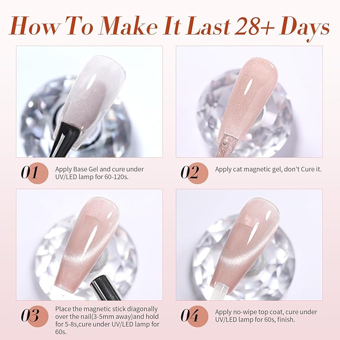 Born Pretty Gel Nail Polish Nude Pink Series,Jelly Transparent,Cat Magnetic Eye,Shimmer Glitter Holographic Nude Pink Gel Polish Kit for Salon Manicure and Nail Art DIY at Home 6Colors-Velvo Beauty