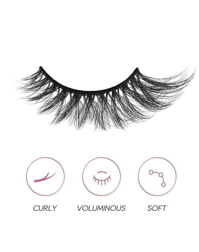Onlyall Cat Eye Lashes Mink Lashes Fluffy Eyelashes Cat Eye False Lashes Fox Eye Lashes 7 Pairs F02-Velvo Beauty