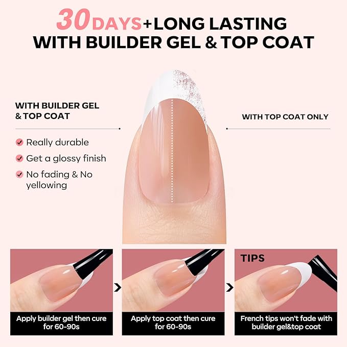 modelones French Tip Press on Nails, 150Pcs M-Almond Fake Nails with Nail Box, Deep Nude Gel Nail Tips for Women, Soft Glue-On Nails for Natural Salon Look, DIY Nail Art Kit (15 Sizes)-Velvo Beauty