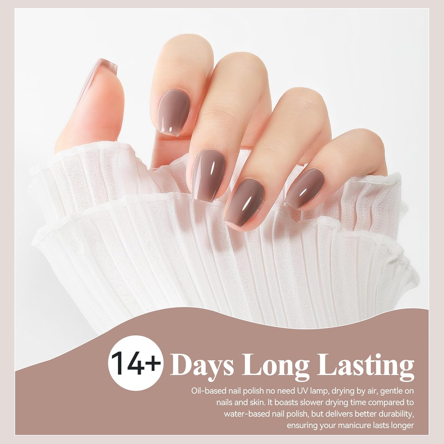 Nail Polish, Air Quick Dry, Neutral Nail Lacquer Non-Gel for Fall and Winter, Nail Art Polish Nail Pigment Oil-based Jelly Fingernail Concealer Polish, 1PC 12ML Long Last Fast Drying-Velvo Beauty