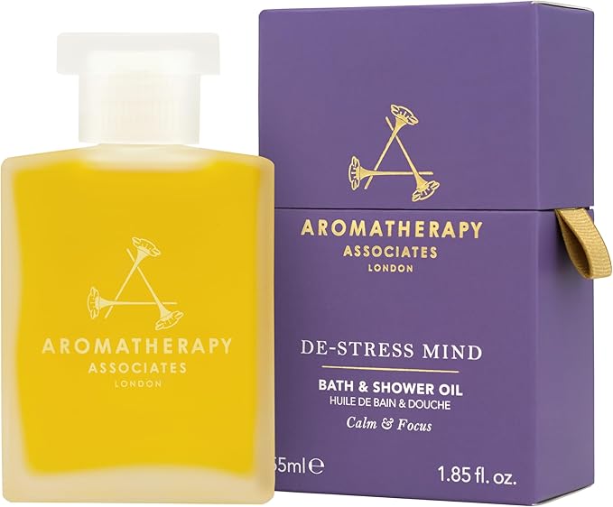 Aromatherapy Associates De-Stress Mind Bath and Shower Oil, Natural Body Oil to Calm Mind, Body and Spirit, Made with 3 Essential Oils (1.86 oz)-Velvo Beauty