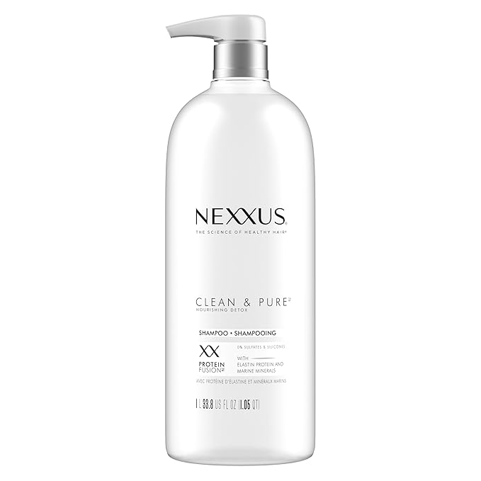 Nexxus Clean and Pure Clarifying Shampoo, With ProteinFusion, Nourished Hair Care Silicone, Dye And Paraben Free 33.8 oz-Velvo Beauty