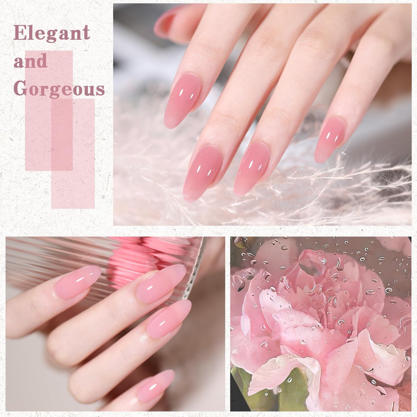 Jelly Nude Gel Nail Polish Set, 10Pcs Sheer Milky White Pink Transparent Gel Polish Kit UV LED Nail Gel Polish Colors Varnish Nail Art DIY Salon 7ML-Velvo Beauty