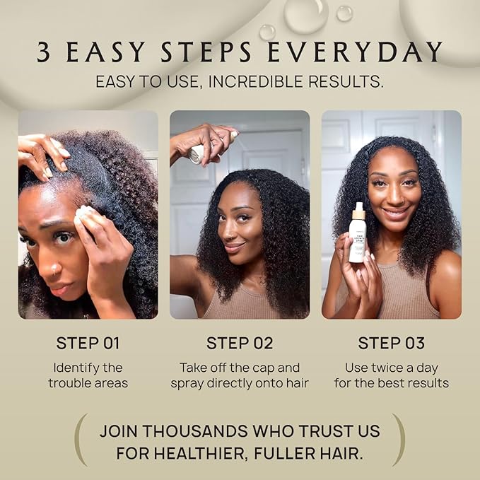 Hair Growth Oil Spray - 100% Pure Ingredients For Non Greasy, Thicker & Stronger Hair - Organic Batana, Castor, Biotin, Saw Palmetto, and Rosemary Oil for Men & Women Scalp - 4 FL OZ-Velvo Beauty