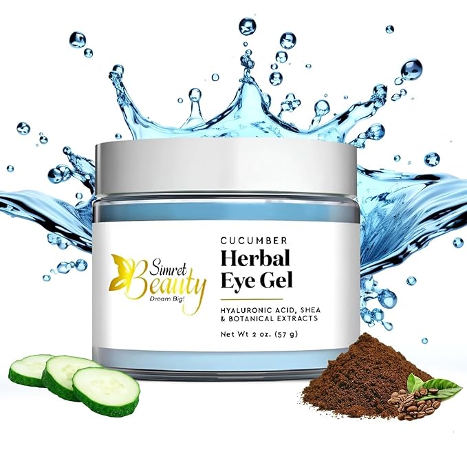 Eye Cream for Dark Circles, Anti-Aging Herbal Eye Gel with Hyaluronic Acid, Caffeine, Coffee, and Shea - Best for Puffiness, Wrinkles, and Fine Lines-Velvo Beauty