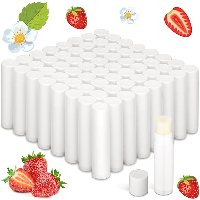 Demissle 150 Pcs Unlabeled Lip Balm Bulk Chapped Stick Blank Mini Lip Balm Gifts Moisturizing Lip Balms Favors for Women Homeless Wedding Bridal Shower Favors Baby Shower Guests Favors(Strawberry)-Velvo Beauty