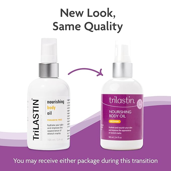 TriLASTIN Belly Oil (3.4oz), Stretch Mark Oil, Belly Oil for Pregnant Women, Serum for Scars and Stretchmarks, Body Oil, Paraben-Free and Hypoallergenic-Velvo Beauty