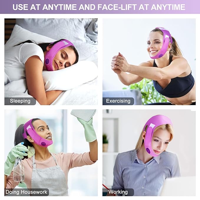 V-Line Mask Chin Up Mask V Shaped Face Mask Chin strap, Soft Silicone Chin Strap V Line Lifting Mask for Women,Jaw Exerciser-Velvo Beauty