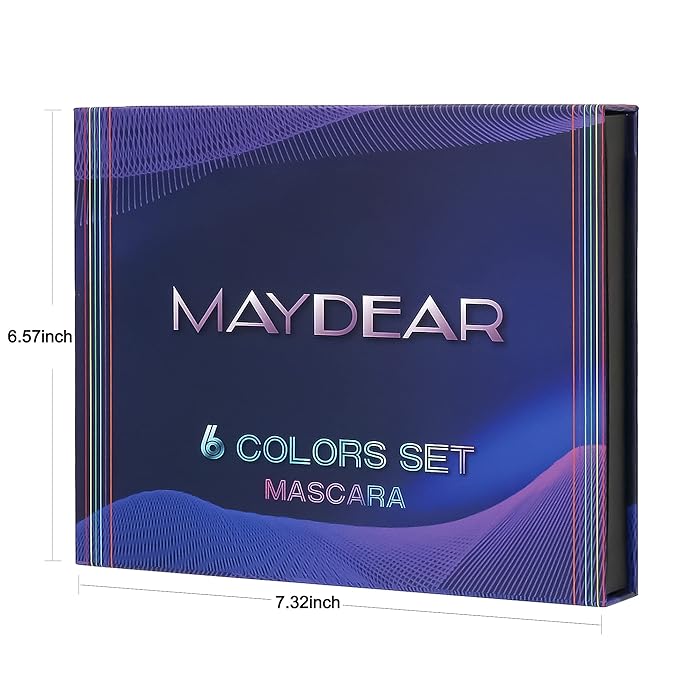 Maydear Waterproof Colored Mascara Set – Long-Lasting, Cruelty-Free, Vegan Eye Makeup for Women (6 Colors)-Velvo Beauty