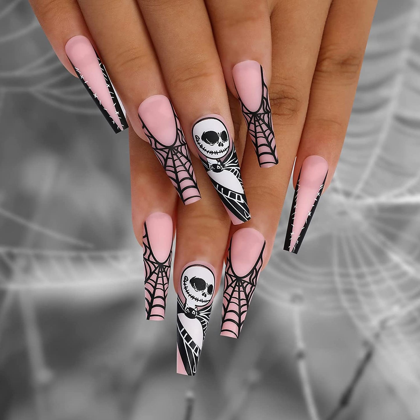Halloween Nail Stamping Plate Nightmare Before Christmas Nails Stamping Kit The Day of Dead Ghost Holiday Nail Stamping Plate Nail Stamper Kit for Women Girls DIY Salon-Velvo Beauty