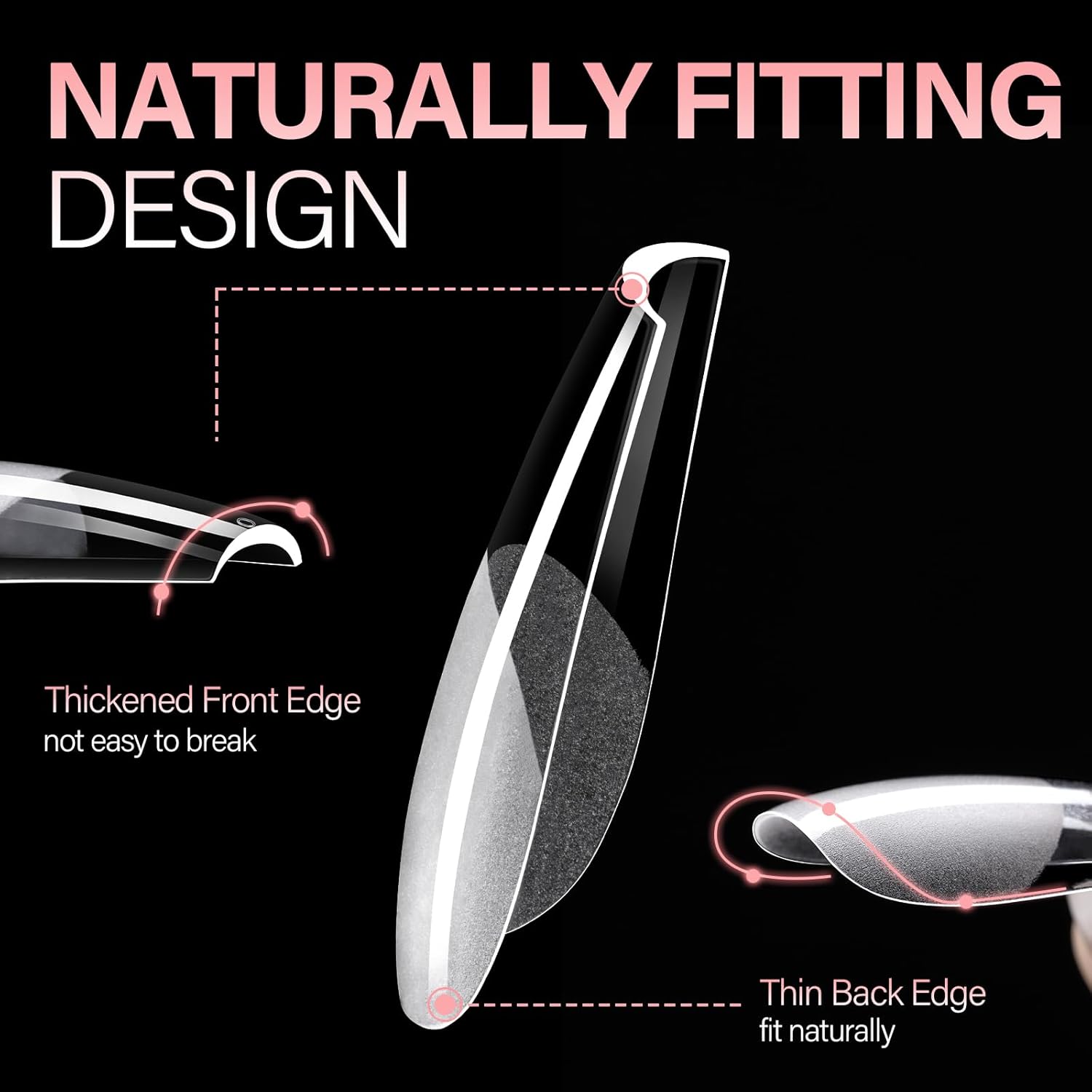 AILLSA Long Coffin Nail Tips - 450pcs Thickened Pre-shaped False Nail Tips Half Matte Nails Tips, Acrylic Fake Nails Extension for Home Salon DIY-Velvo Beauty