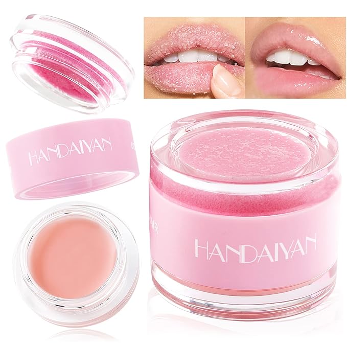Lip Scrub & Lip Mask Lip Care Kit, Exfoliating Lip Scrub with Double Effect, Repair Lip Mask for Repairs Dry & Cracked & Chapped & Peeling Lips, Lip Care Gift for Women Girl-Velvo Beauty