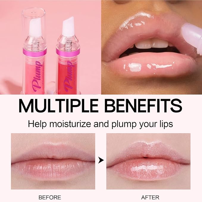 Lip Plumper Gloss,Natural Spicy Lip Plumping Booster Moisturizing Hydrating Lip Plumping Oil and Lip Care Serum for Women Girls(#2)-Velvo Beauty