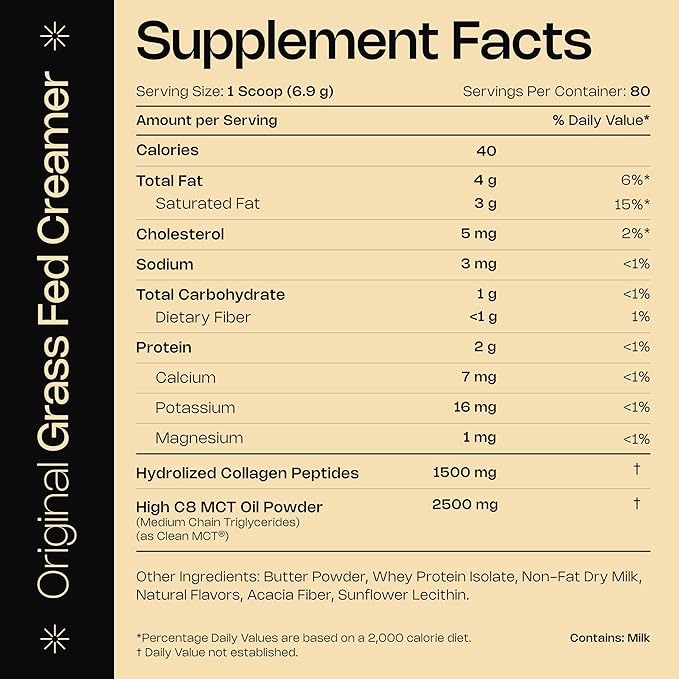 LevelUp Creamer, with Energizing MCT Oil and Collagen Peptides, Keto Coffee Creamer, Supports Natural Energy & Ketone Production - Original (Unsweetened) 19 oz-Velvo Beauty