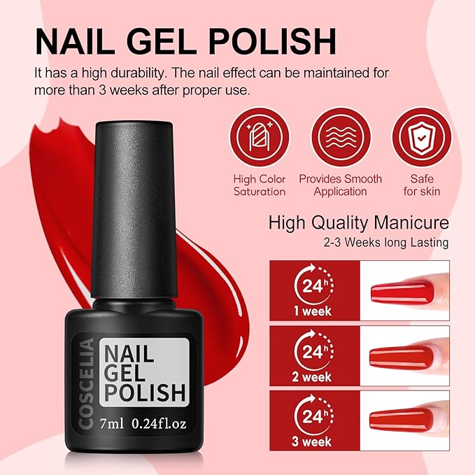 COSCELIA Gel Nail Polish Kit with U V light and Drill Starter Kit 35 Colors Gel Nail Polish with 5pcs Top Base Coat Nail Art All Seasons Professional Gel Manicure Kit DIY at Home Gifts for Women-Velvo Beauty