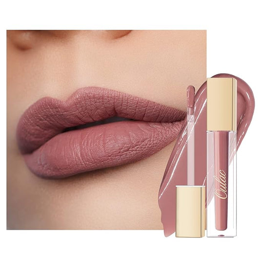 Oulac Matte Liquid Pink Lipstick for Women, Pink Nude Long Lasting Lipstick, Waterproof Lip Stain, No Transfer, Creamy High Pigmented Formula with Vitamin E, Vegan & Cruelty-Free M24-Velvo Beauty