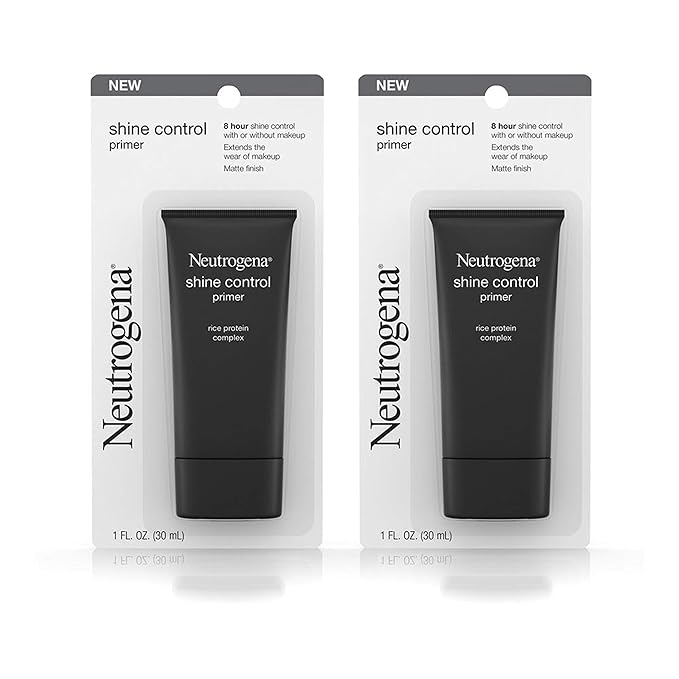 Neutrogena Shine Control Mattifying Liquid Face Primer for Oily Skin, Lightweight, Non-Comedogenic and Non-Greasy Pore and Makeup Primer with Oil-Absorbing Rice Protein, 1 fl. oz (Pack of 2)-Velvo Beauty