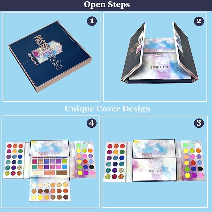 82 Vibrant Shades Makeup Palette - Matte, Shimmers, Glitters, Blush, Highlighter, Contour - Highly Pigmented Beauty Kit for Eye and Face - Perfect for Creating Bold and Unique Looks-Velvo Beauty