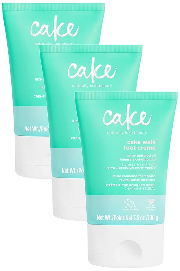Cake Beauty Walk Triplemint Foot Crème, 3.4 Fluid Ounce (Pack of 3)-Velvo Beauty