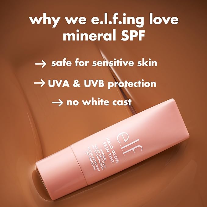 e.l.f. Halo Glow Skin Tint SPF 50, Tinted Moisturizer For Light, Buildable Coverage, Creates A Natural Glow, Vegan & Cruelty-Free, 10 Tan Neutral-Velvo Beauty