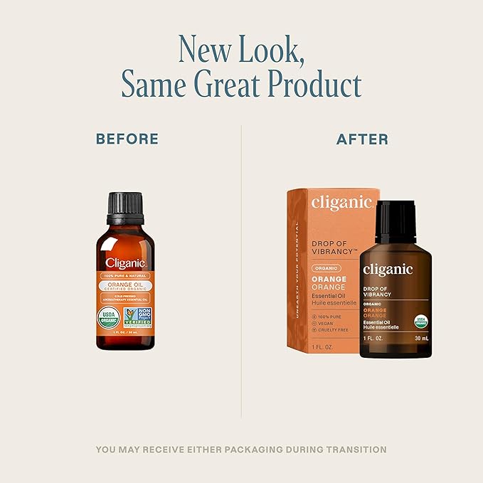 Cliganic Organic Sweet Orange Essential Oil, 1oz - 100% Pure Natural for Aromatherapy Diffuser | Non-GMO Verified (Packaging May Vary)-Velvo Beauty