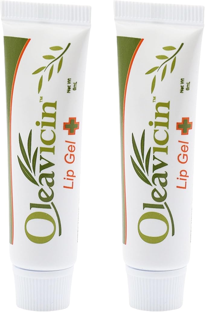 Lip Gel – Natural Cold Sore & Fever Blister Treatment with Organic Olive Leaf – Fast-Acting Relief – 1.3oz (3.8) - 2 Pack-Velvo Beauty