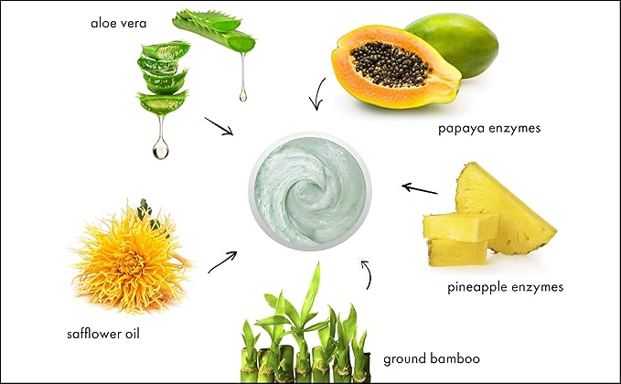 RAYA Bamboo Facial Scrub (R-125) | Herbal Exfoliating and Refining Treatment for Dry Skin | Helps Reduce Fine Lines and Wrinkles | Made with Bamboo and Jojoba Beads-Velvo Beauty