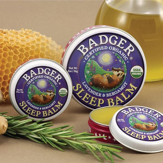 Badger - Sleep Balm, Lavender & Bergamot, Natural Sleep Balm, Scented Relaxing Balm for Children and Adults, Calming Night Balm, Organic Sleep Balm, 0.75 oz (2 Pack)-Velvo Beauty