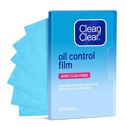 Oil Control Film, Oil Blotting Paper the Same Series with Clean & Clear Oil Absorbing Facial Sheets, 60 sheets Makeup Friendly High-performance Handy Face Blotting Paper for Oily Skin-Velvo Beauty