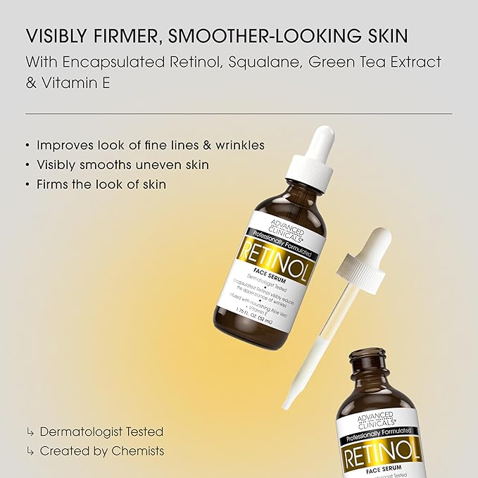 Advanced Clinicals Retinol Serum For Face | Visible Anti Aging Retinol Serum Skin Care Face Moisturizer With Vitamin E Helps Improve Look Of Wrinkles, Fine Lines, & Uneven Skin Tone, 2-Pack-Velvo Beauty