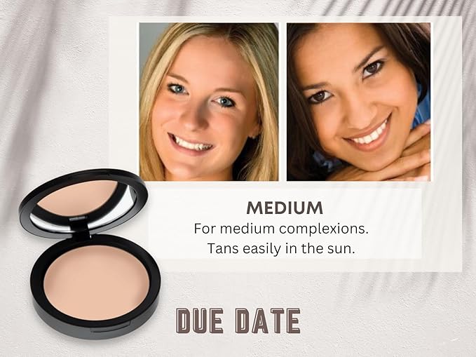 Mineral Dual Powder in Due Date (Medium) | 4-in-1 Pressed Mineral Foundation with SPF 15 for Flawless Glow & Soft Looking Skin | Oil Free, Talc Free, Gluten Free | 0.45 Oz | by Mommy Makeup-Velvo Beauty