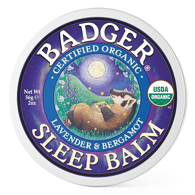Badger - Sleep Balm, Lavender & Bergamot, Natural Sleep Balm, Scented Relaxing Balm for Children and Adults, Calming Night Balm, Organic Sleep Balm, 2 oz-Velvo Beauty