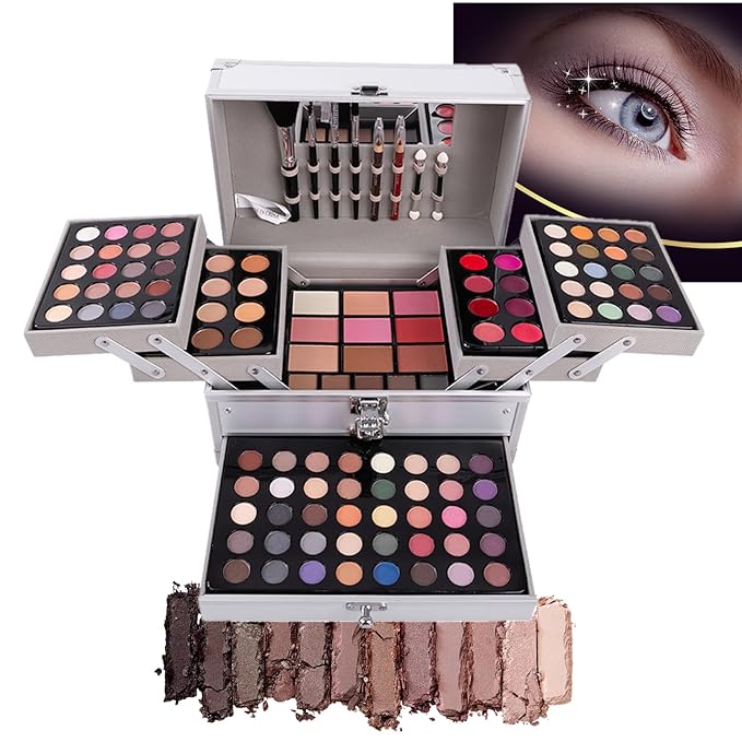 132 Colors All-in-one Makeup Palette Cosmetic Contouring Kit Gift Box Combination with Eyeshadow, Cream Concealer, Eyebrow Powder, Lip Gloss, Blush and Face Pressed Powder-Velvo Beauty